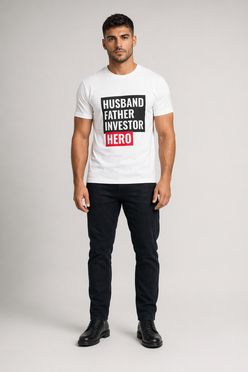 Husband, Dad, Investor, Hero Tee White