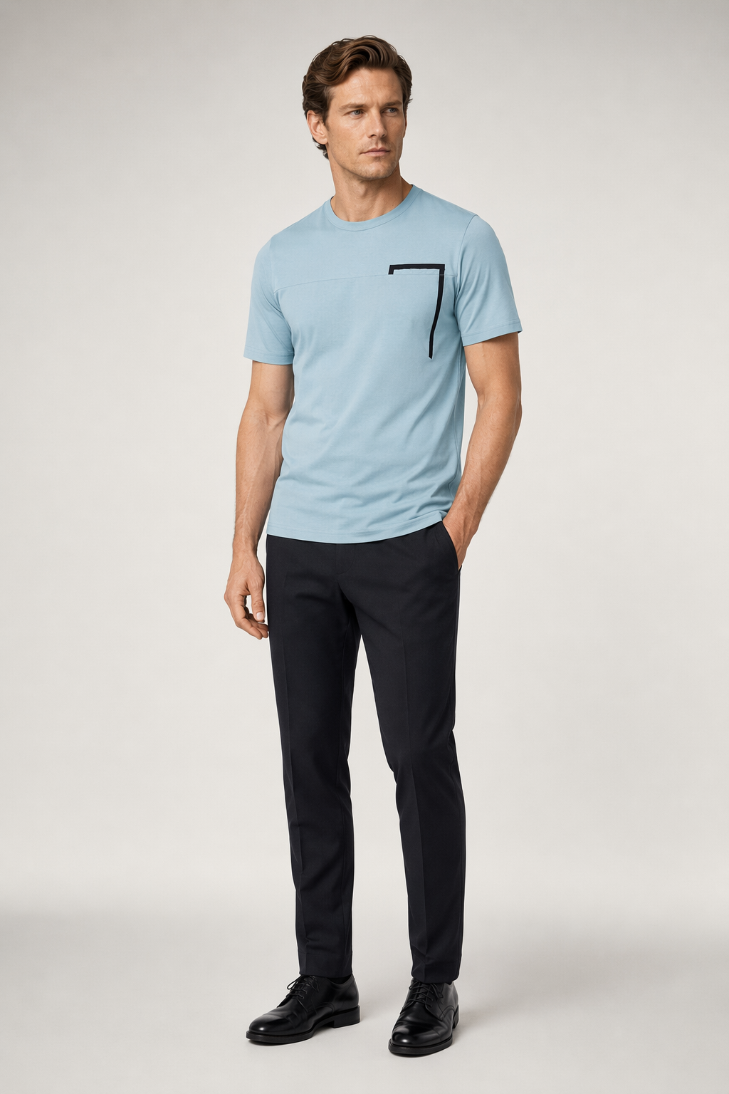 Rectangular Men's Concealed T-Shirt Blue