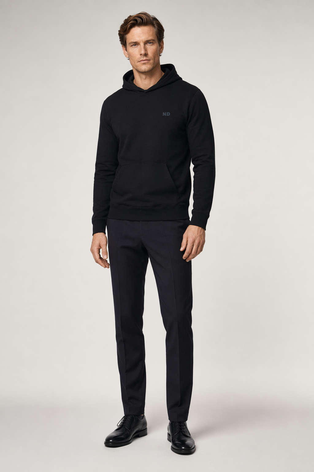 Mens Hooded Sweatshirt with Swirling Back Design Default