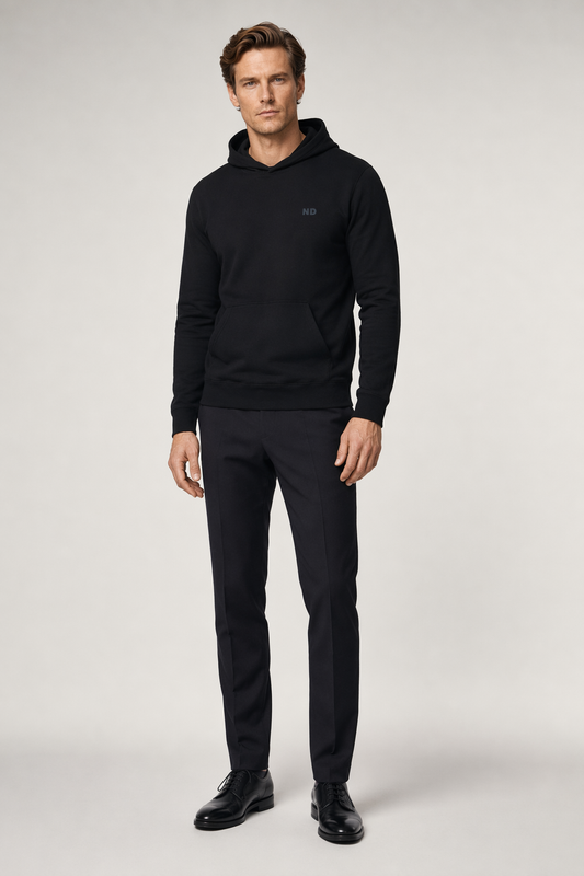 Mens Hooded Sweatshirt with Swirling Back Design Default