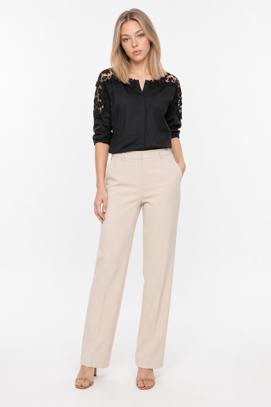 Lace Sleeve Blouse - Summer Street Style Black