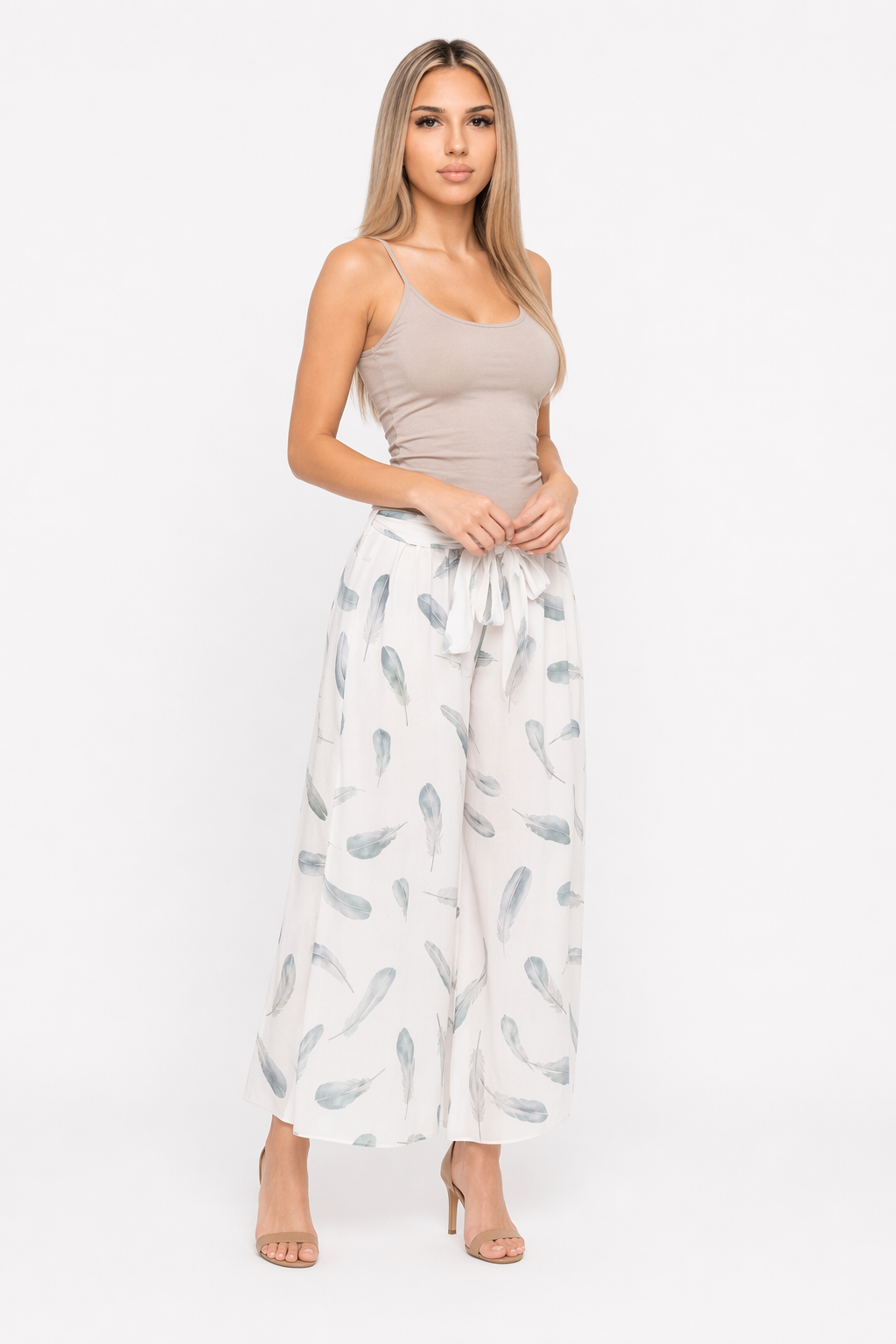 Wide-Leg White Pants for Women Default