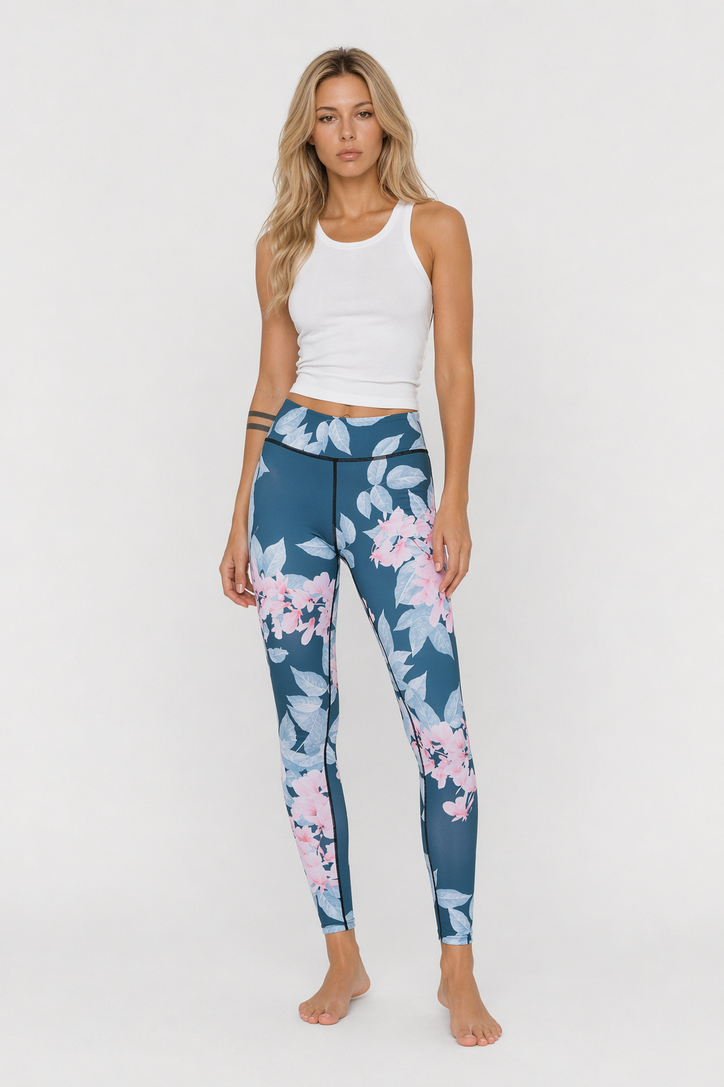 Compression Yoga Leggings with Slim Fit and High Waist Teal