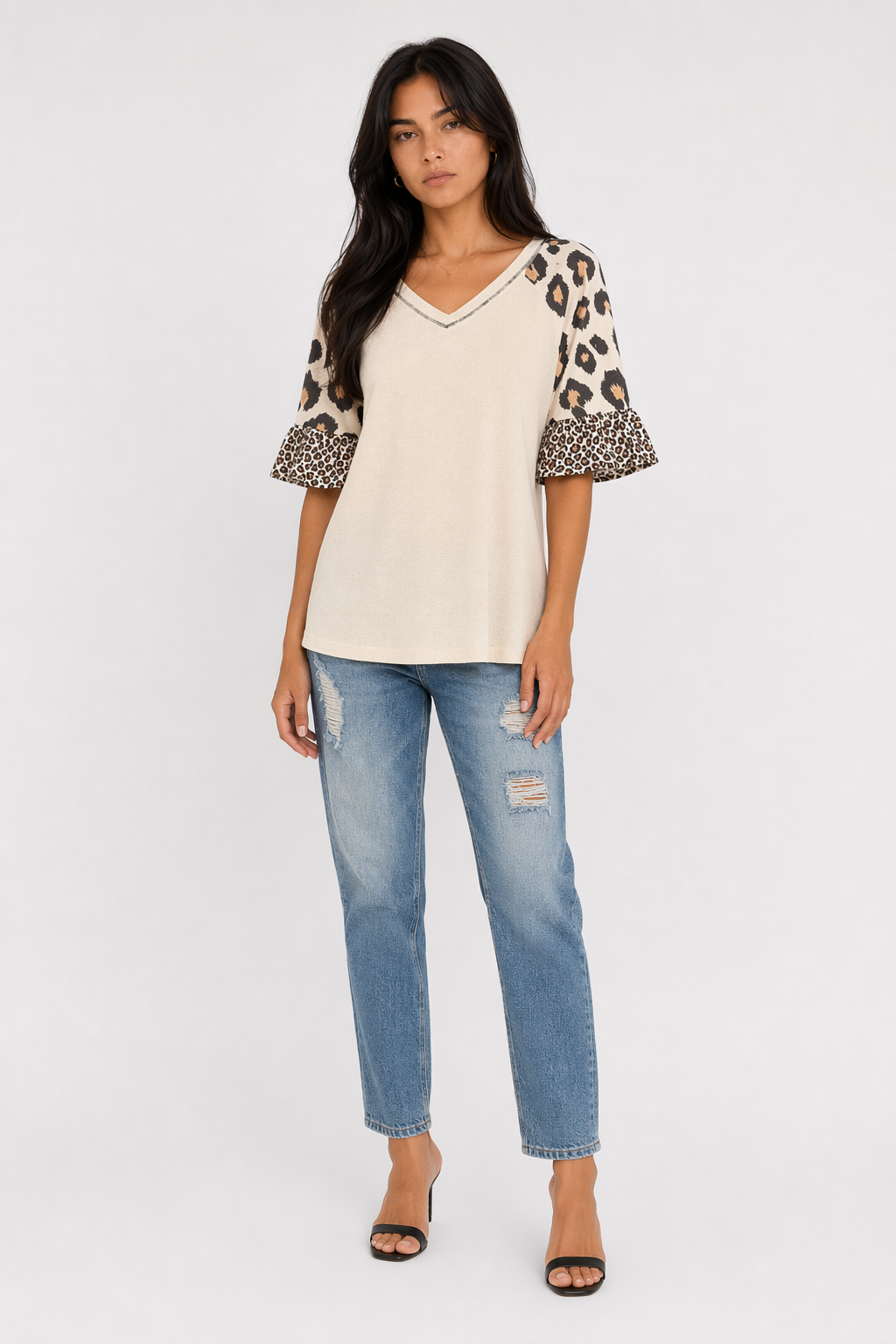 Leopard Print Womens Sleeve Top Default