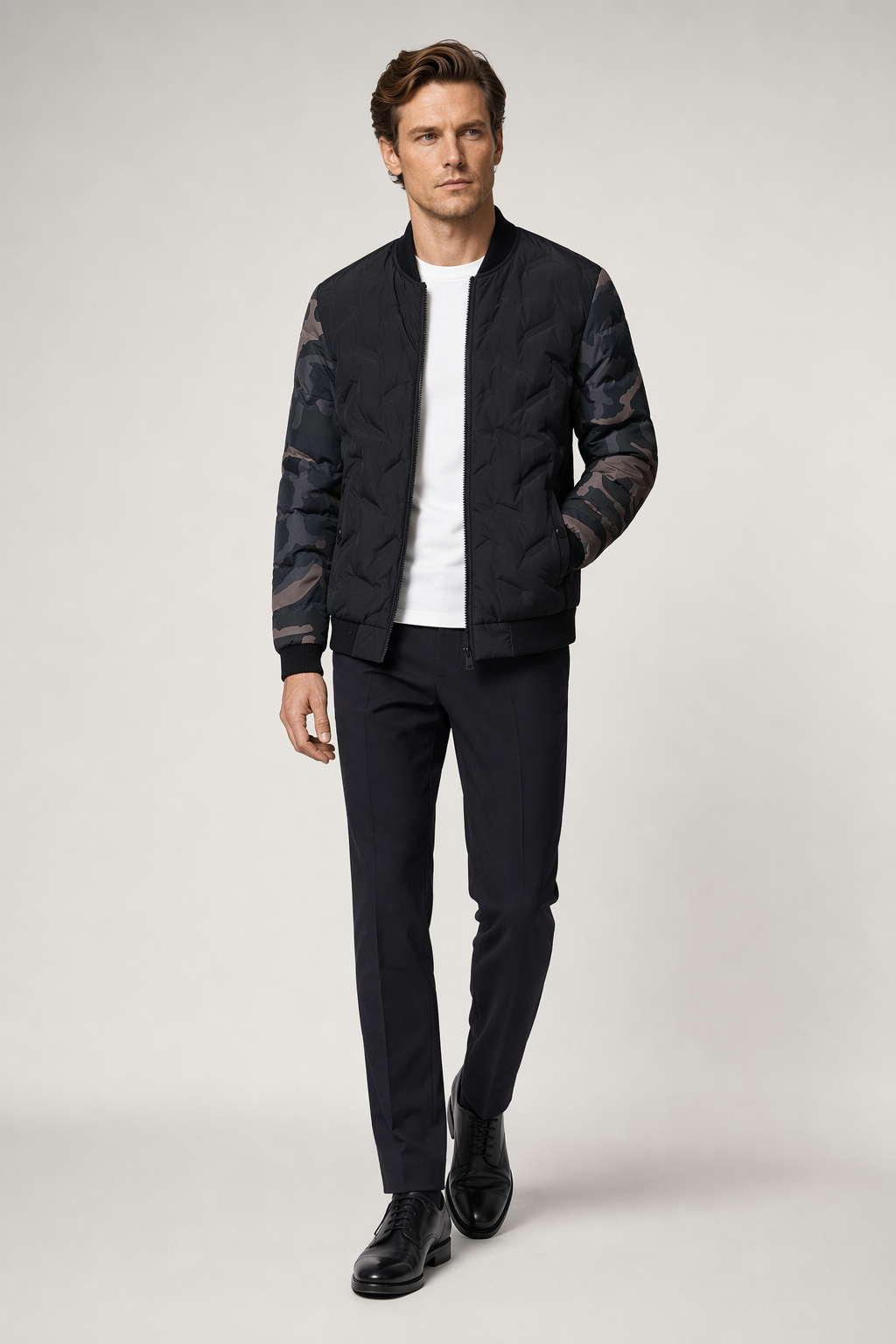 Camouflage Bomber Jacket for Men Black