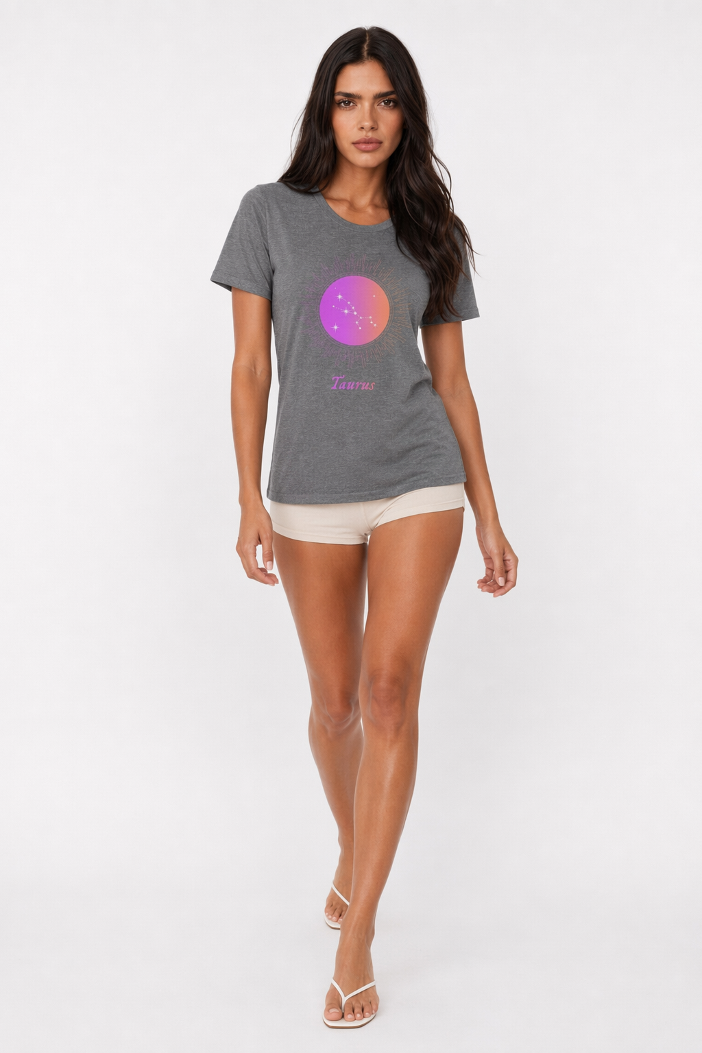 Taurus Women's Zodiac Gradient Tee Deep Heather