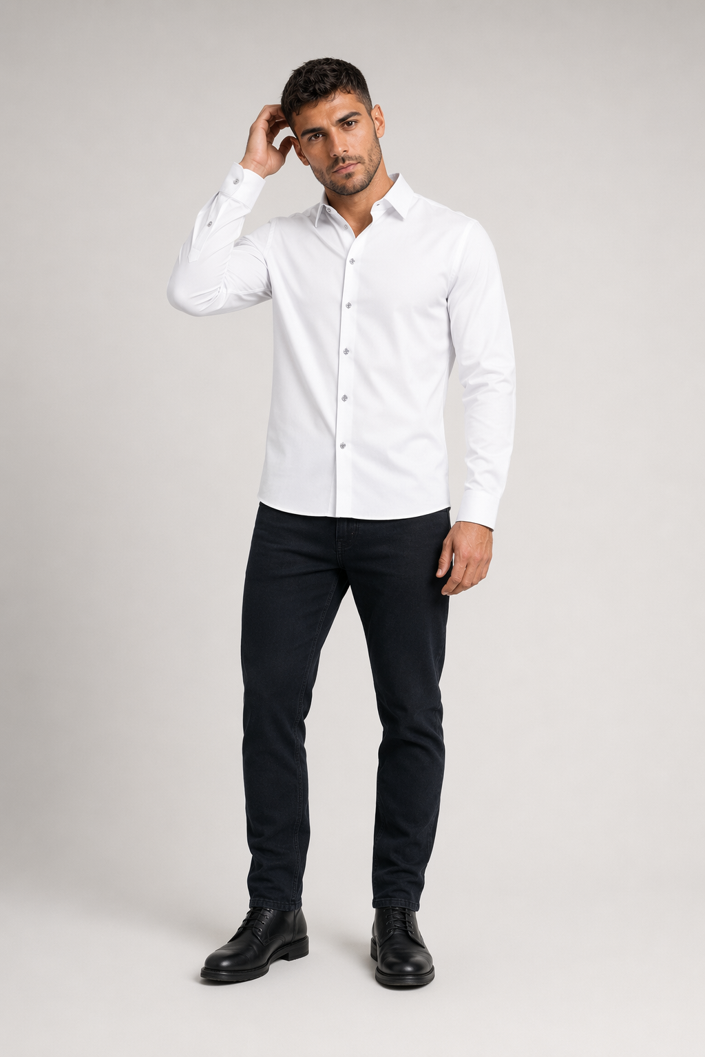 Wrinkle-Free Men's Shirt with Button Front 1