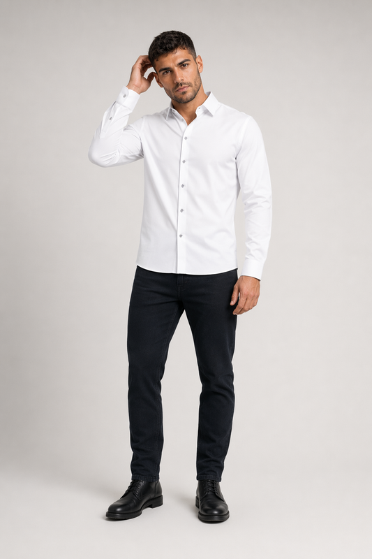 Wrinkle-Free Men's Shirt with Button Front 1