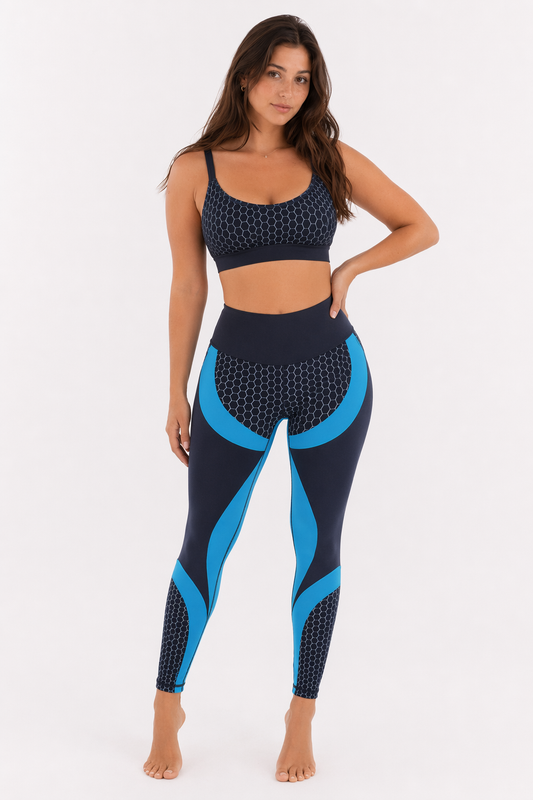 Yoga Leggings with Built-In Push Up for Fitness Training BLUE