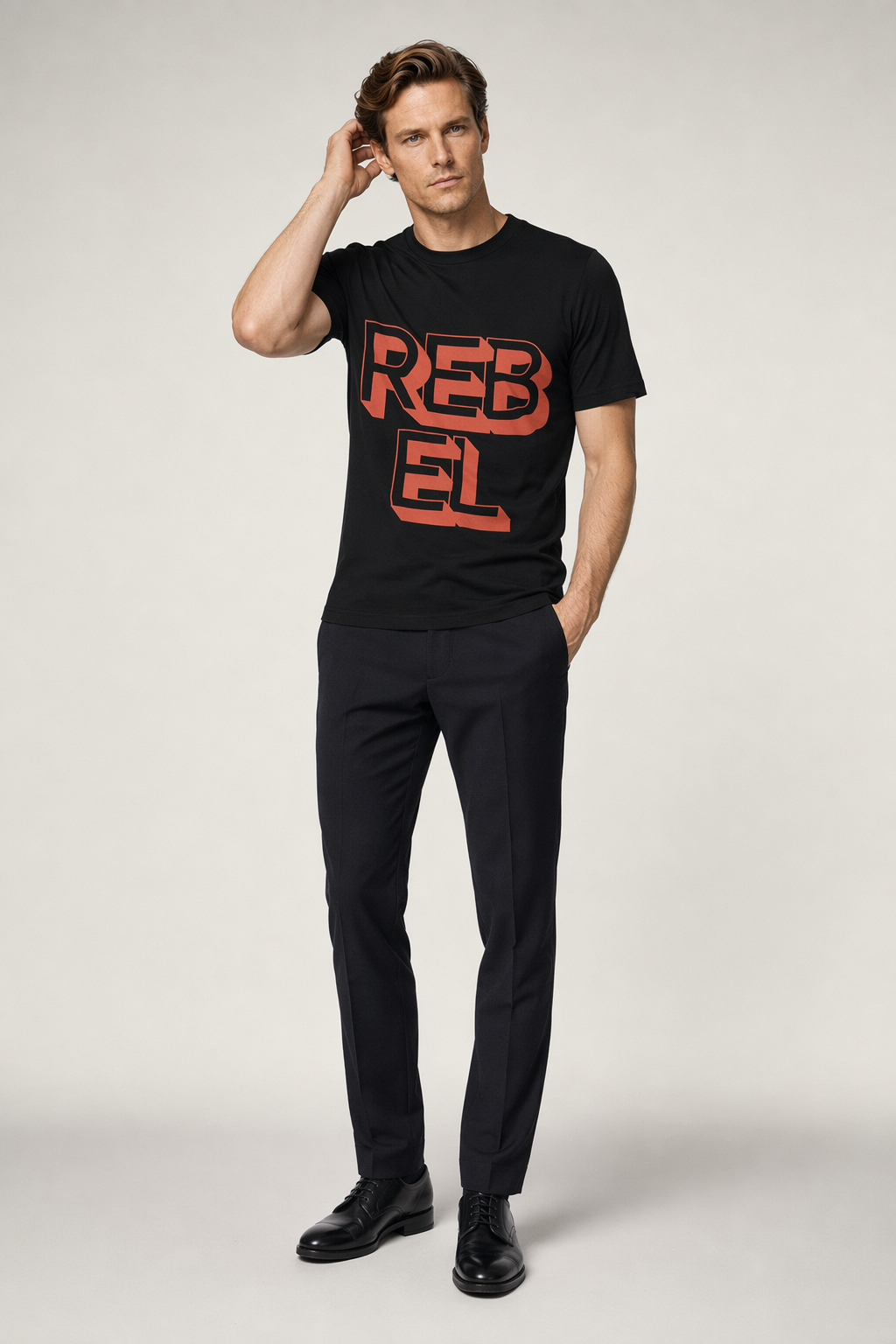Rebel Logo Tee for Men Black