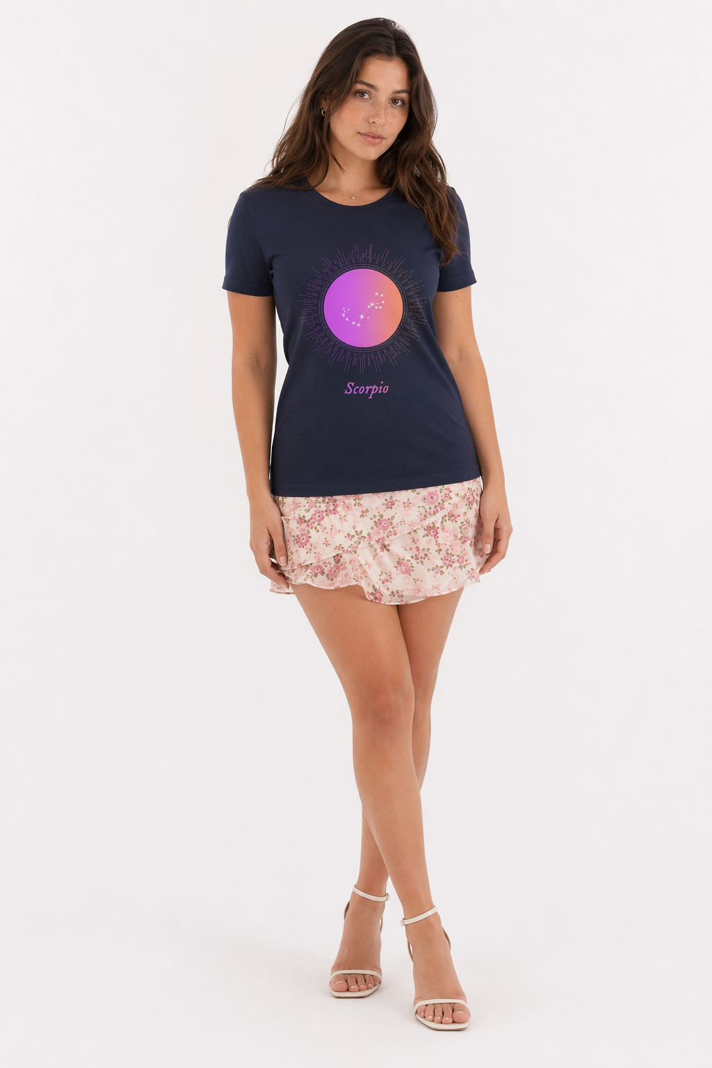 Gradient Zodiac T-Shirt for Women Navy