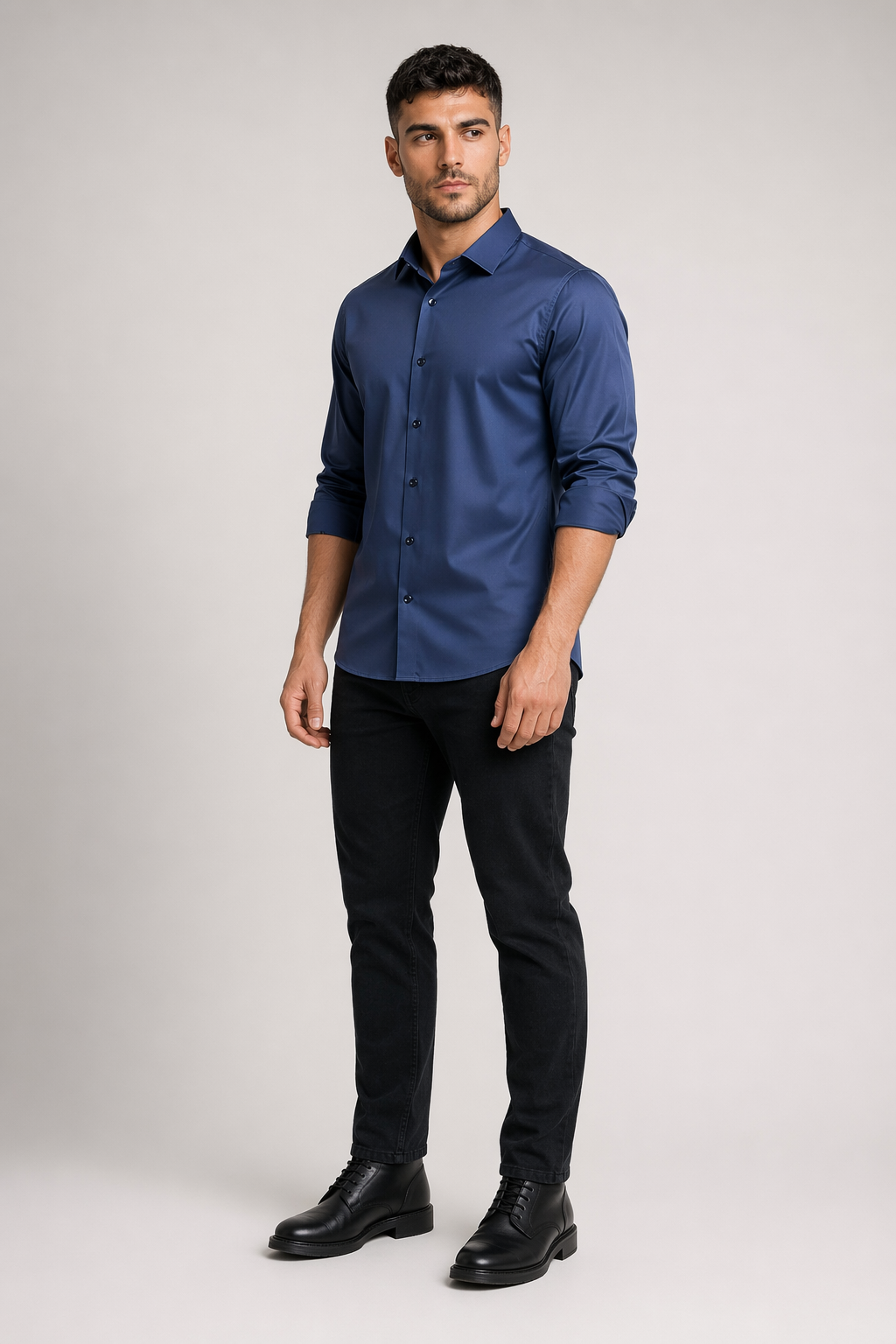 Wrinkle-Free Men's Shirt with Button Front 6