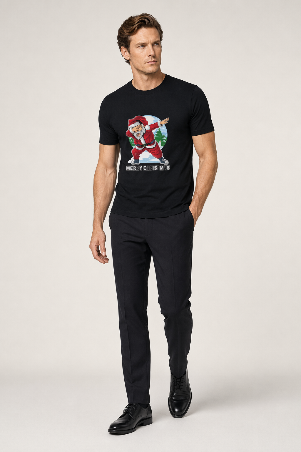 Dabbing Santa Men's Short Sleeve T-Shirt Black