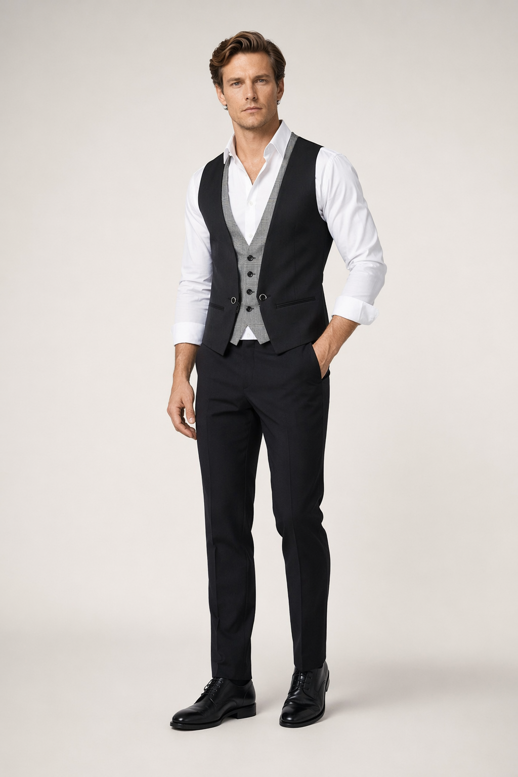 Double Layer Men's Vest Black