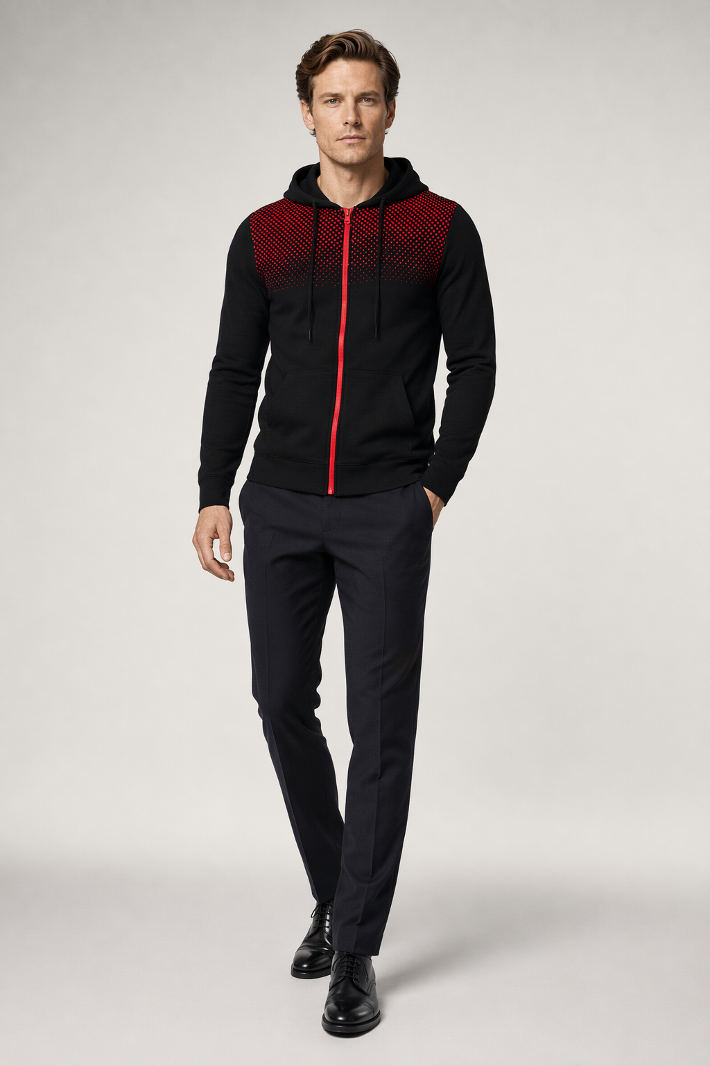 Lightweight Zip-Up Hoodie for Men Black