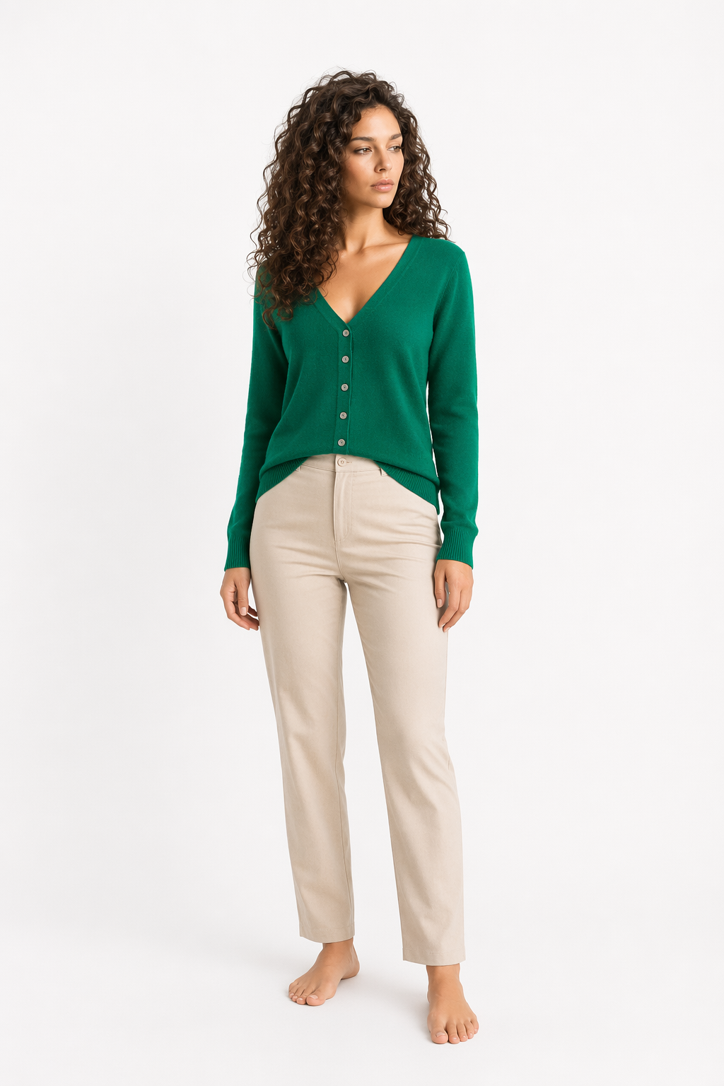 Slim Fit Cardigan for Women - Korean Inspired Design Emeralds