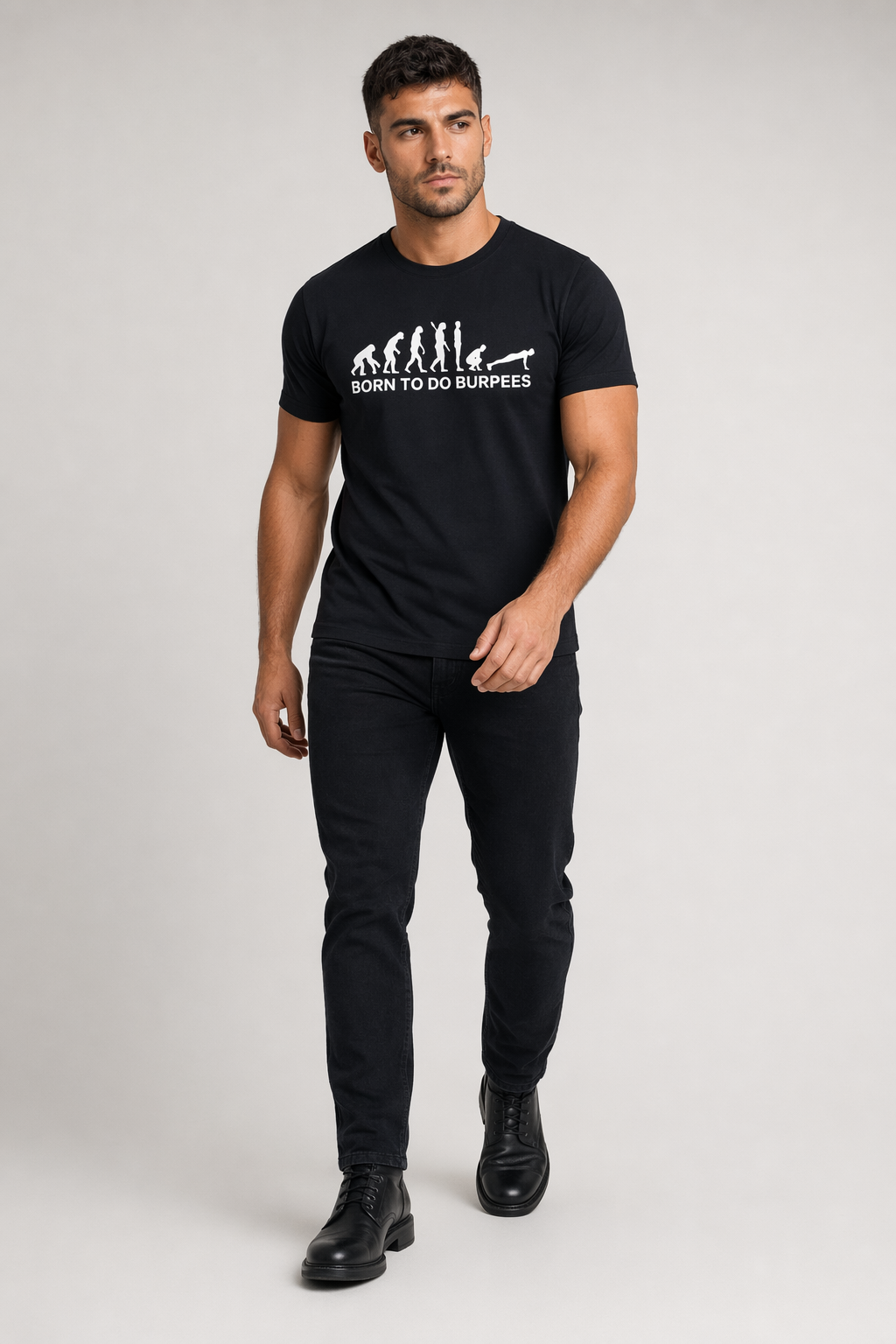 Men's Logo T-Shirt for Burpee Exercise Black