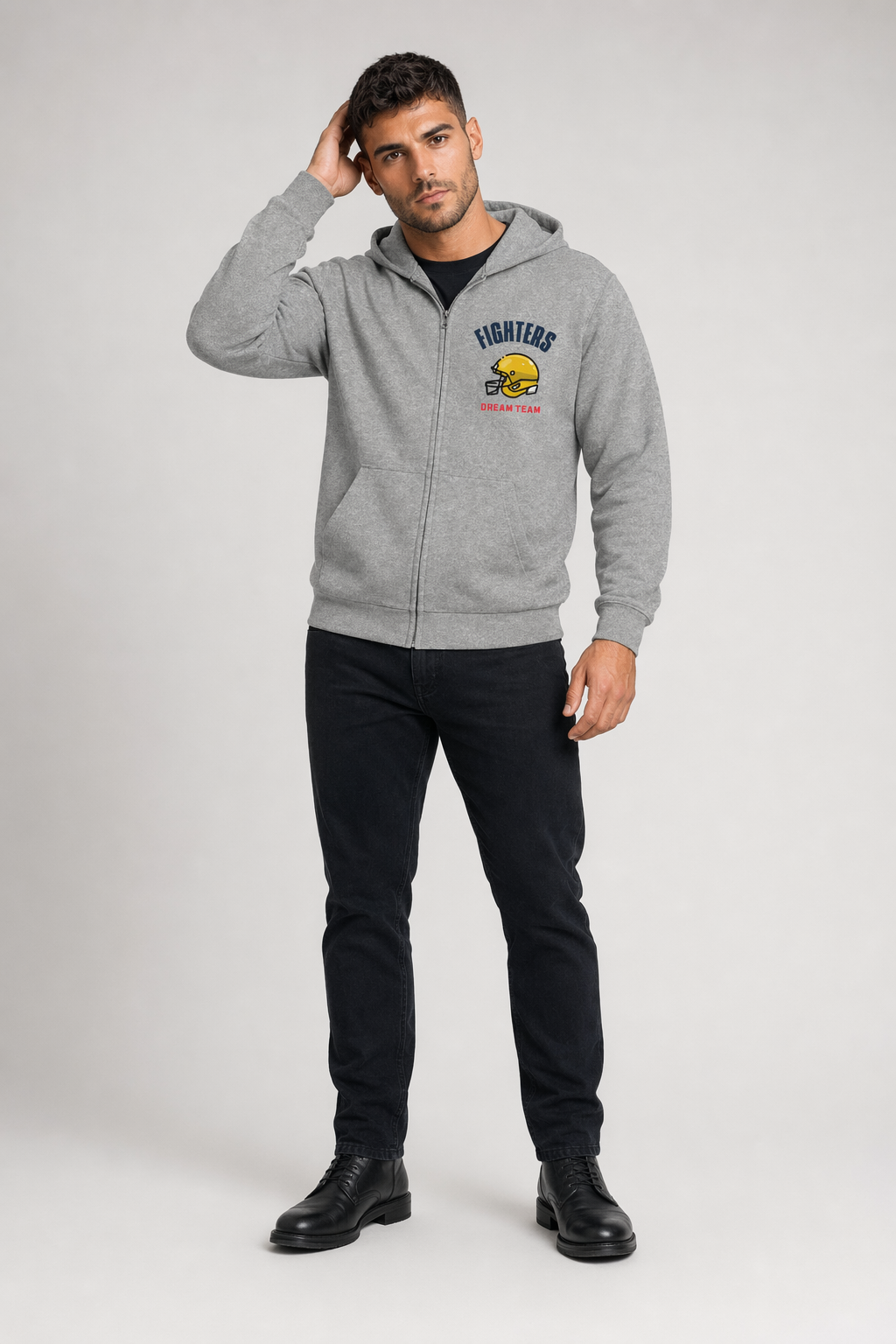 Football Themed Men's Zip-Up Hoodie Default
