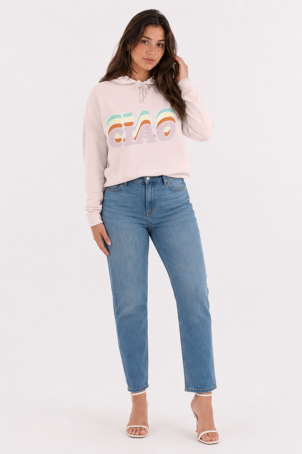Multicolored Crop Hoodie for Women: Embrace the Vibrant! Pale Pink