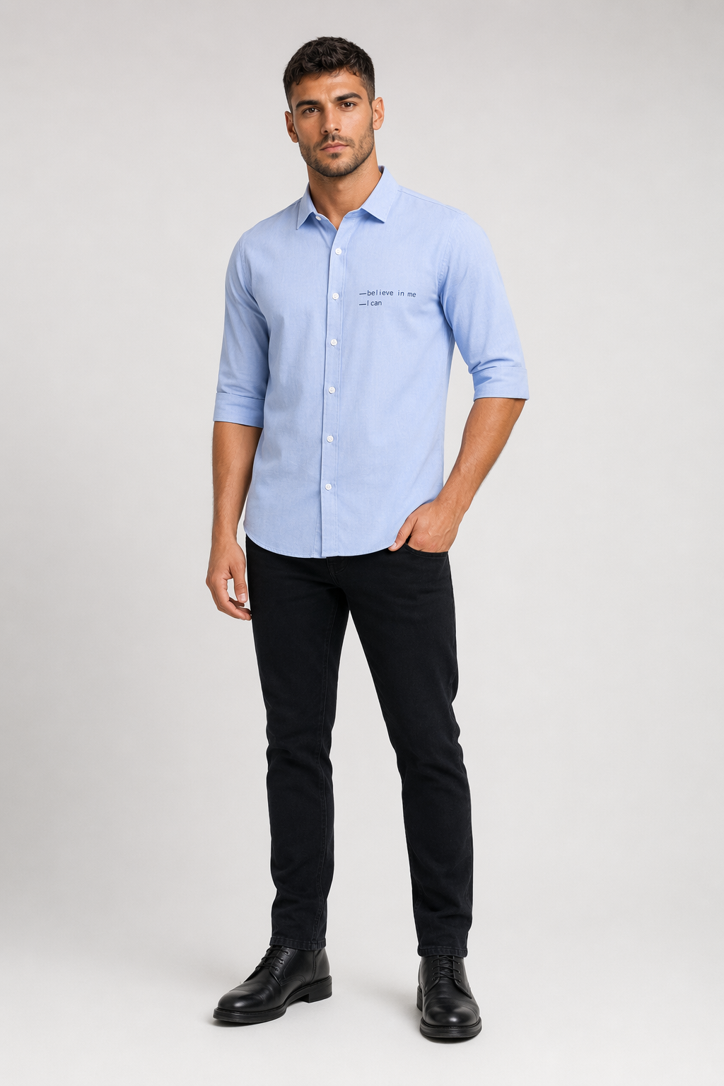 Half Sleeve Shirt for Men's Urban Fashion Blue