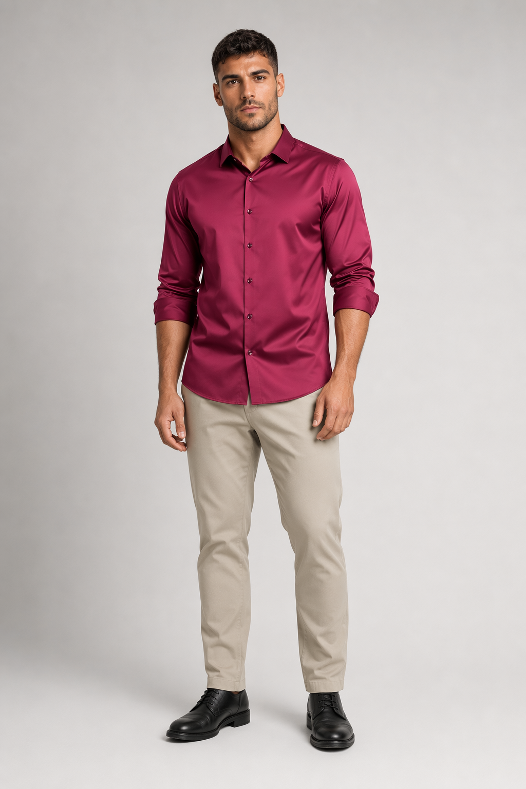 Wrinkle-Free Men's Shirt with Button Front 15