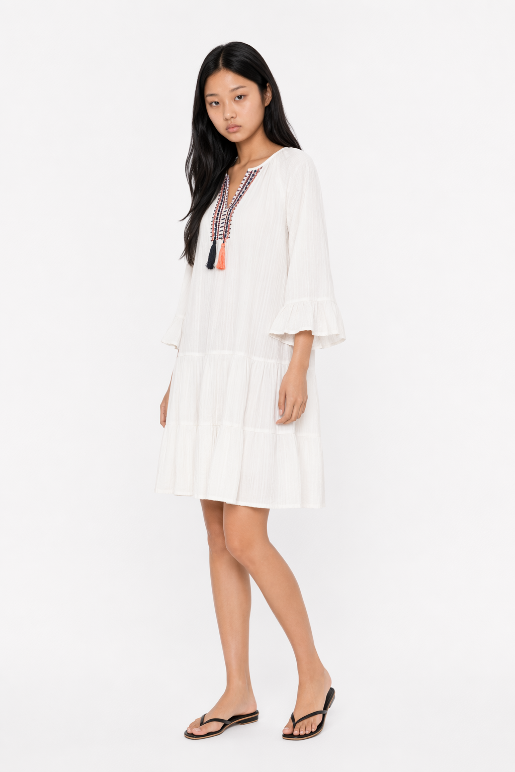 Flared Sleeve Summer Dress Default