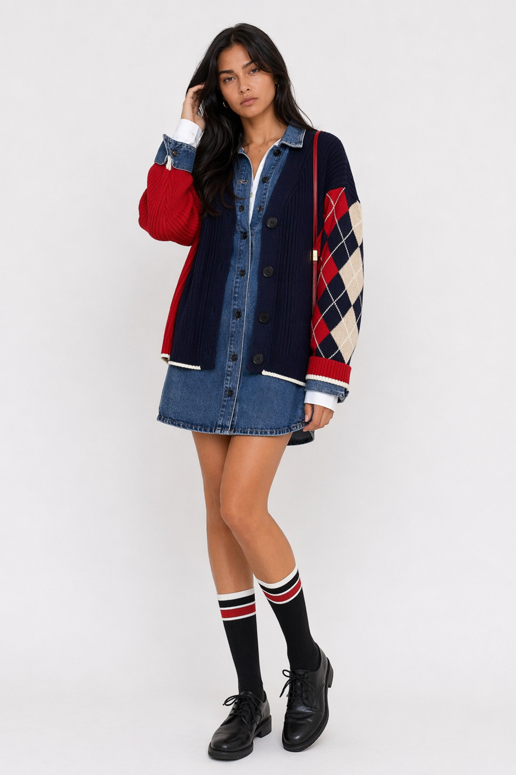 Layered Denim Shirt Dress for Women: Achieve the Perfect Look Red