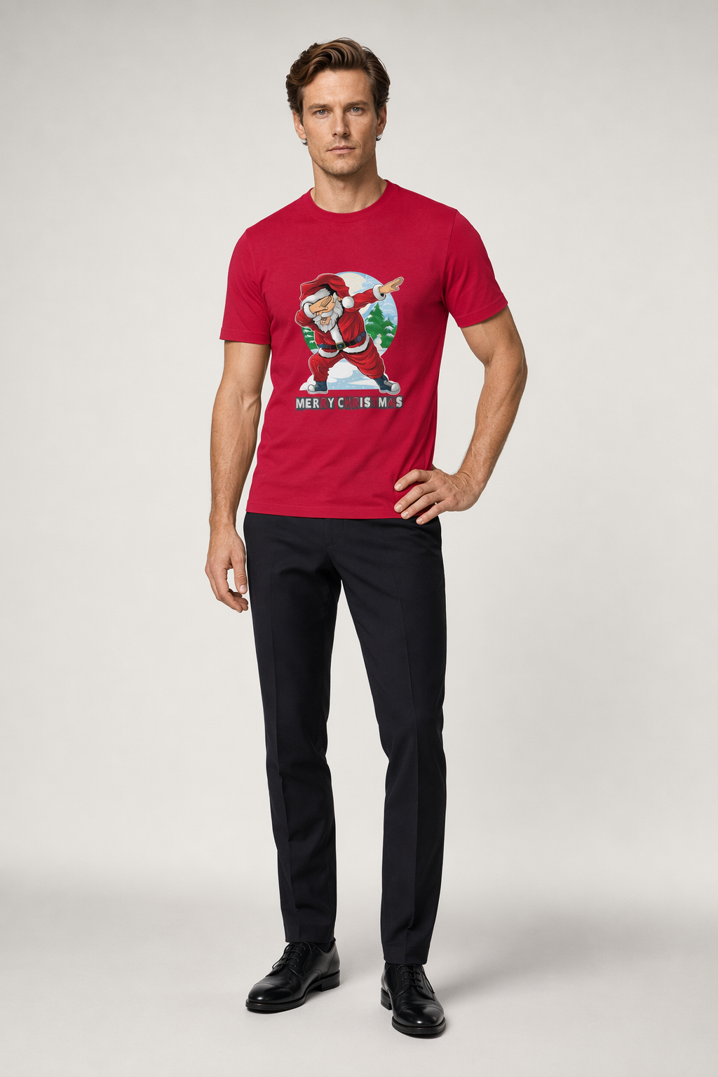 Dabbing Santa Men's Short Sleeve T-Shirt Red