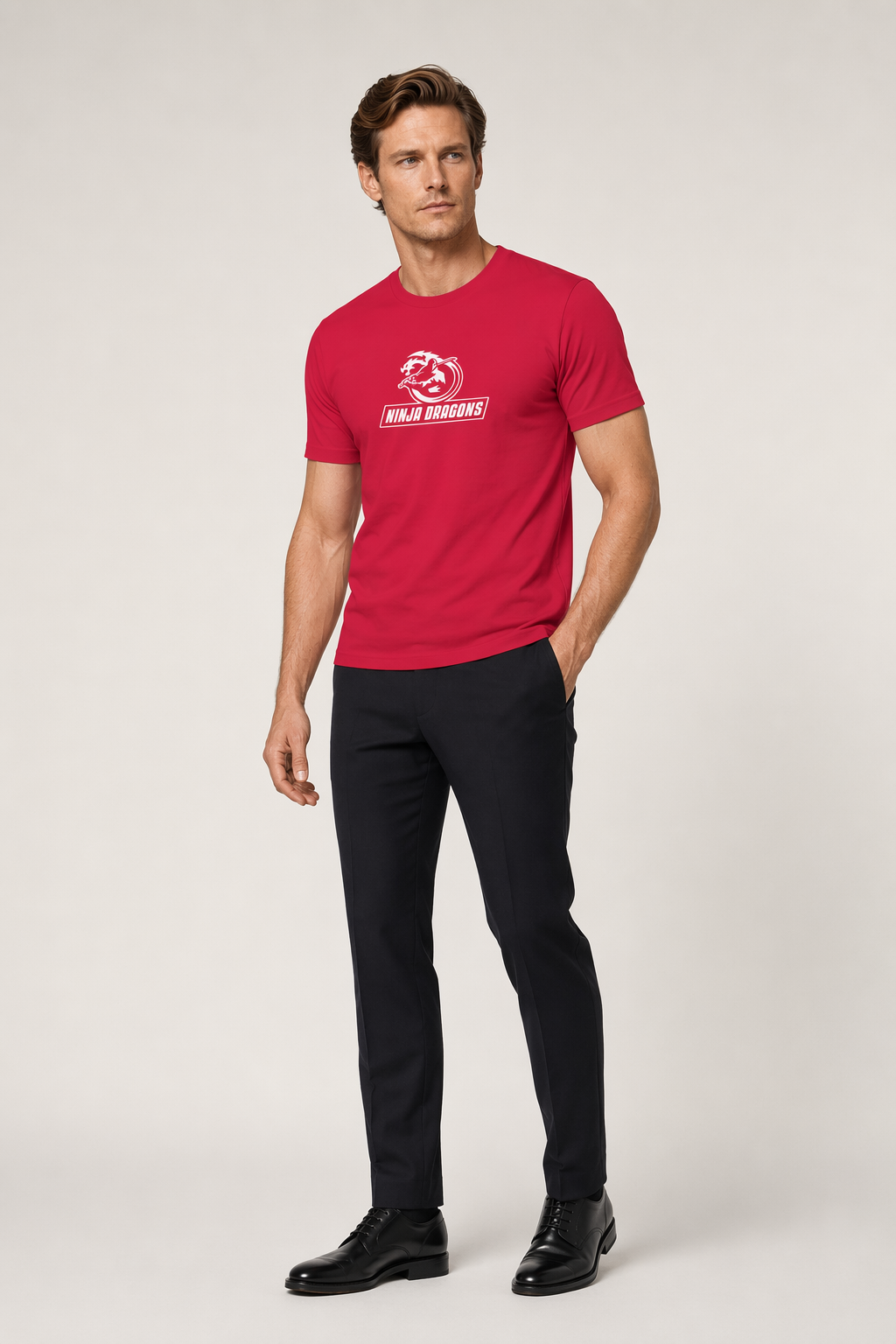 Heavy Cotton Tee - Ninja Dragon Red