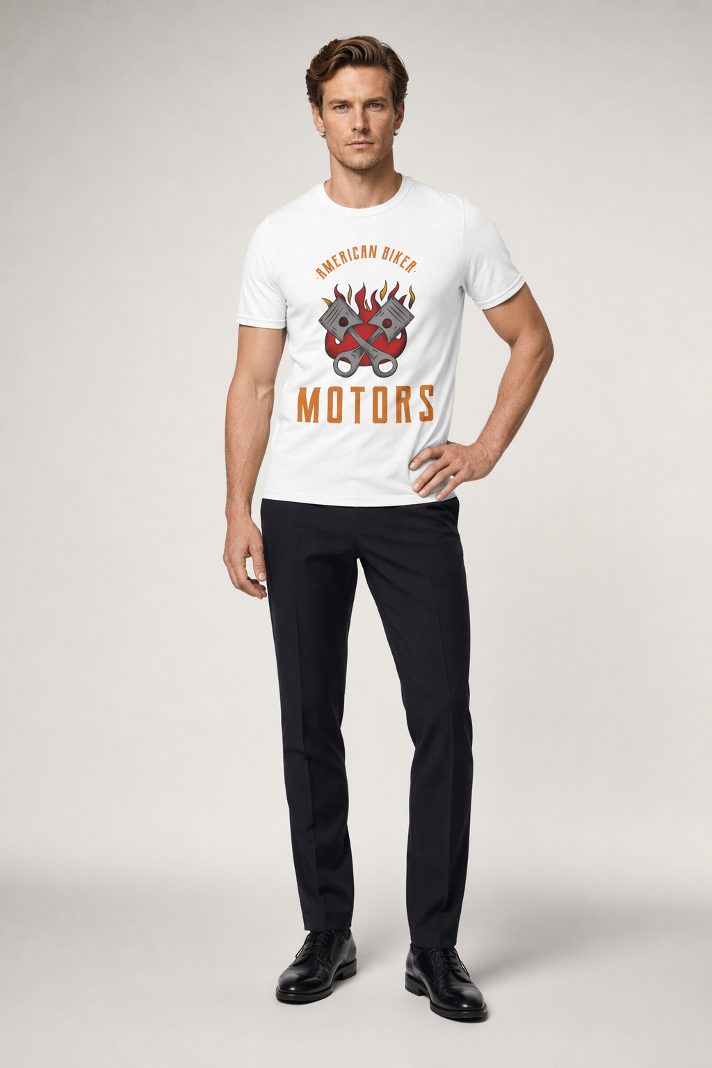 American Motorcycle Rider Men's Tee White