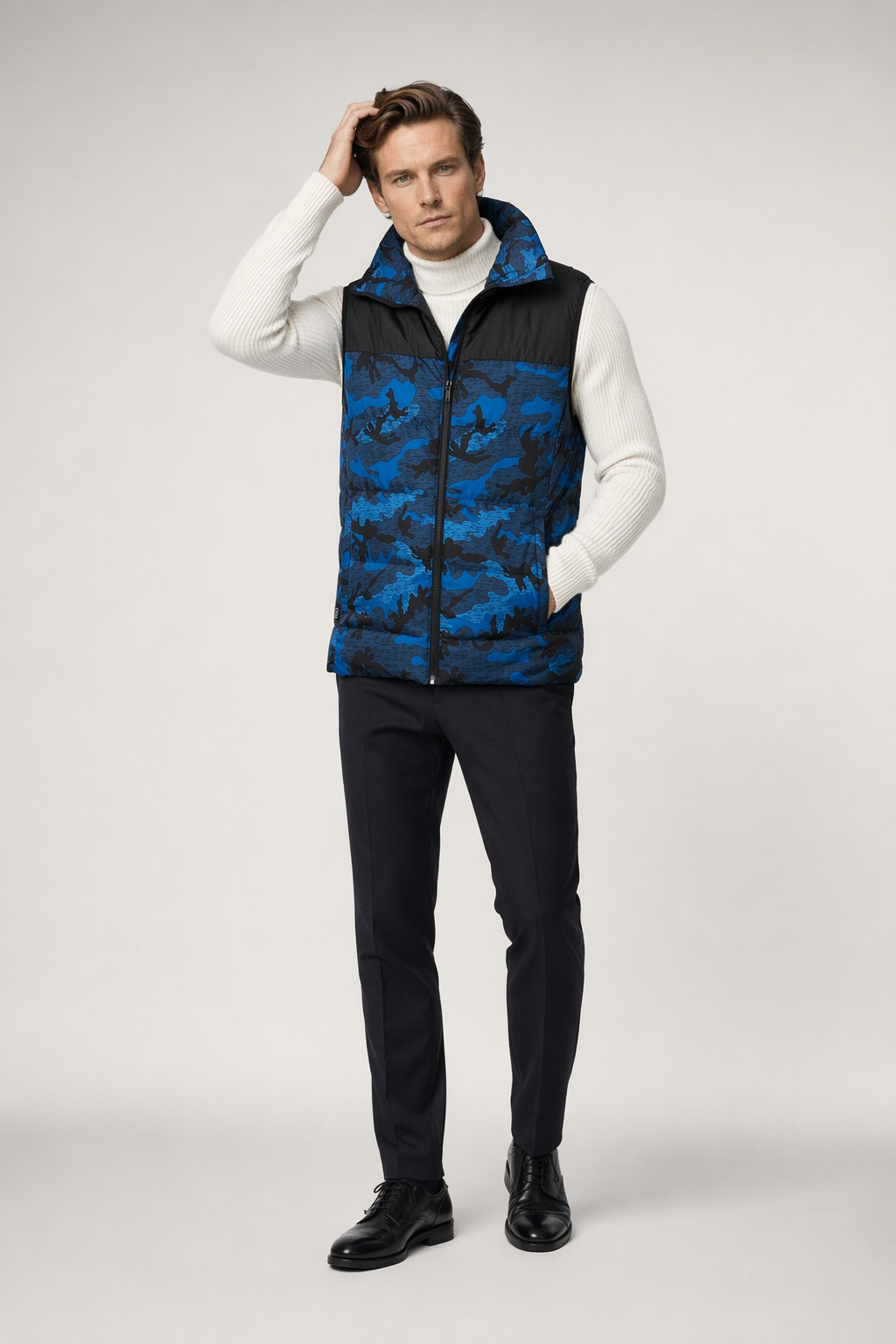 Intelligent Technology Heated USB Winter Vest for Men Blue