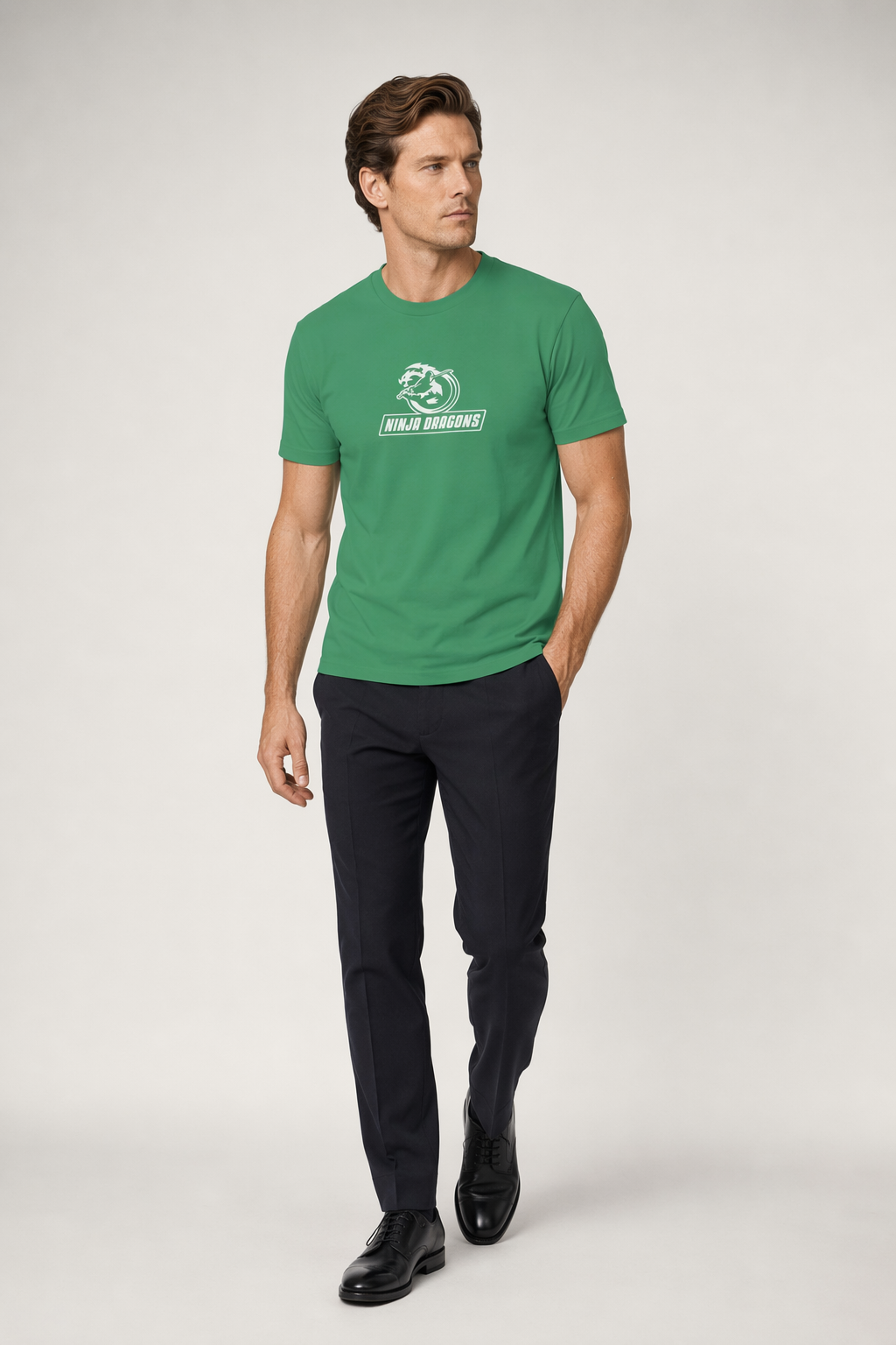 Heavy Cotton Tee - Ninja Dragon Turf Green