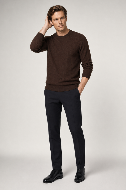 Long Sleeve Casual Men's Shirt Brown