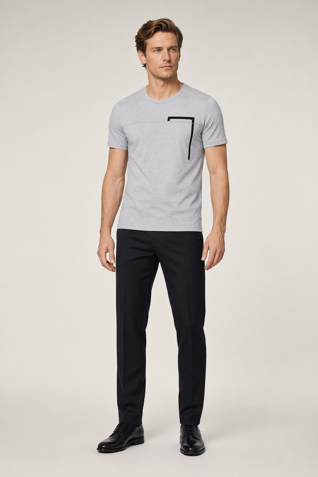 Rectangular Men's Concealed T-Shirt Gray