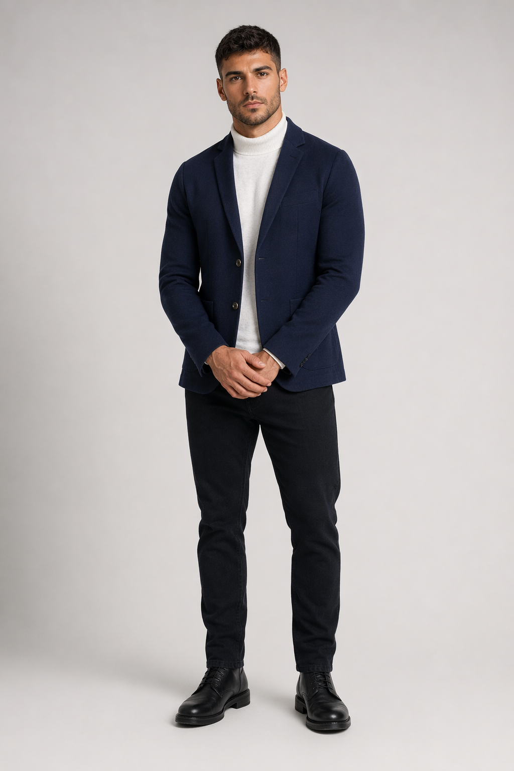 Classic Dual Button Men's Blazer Navy