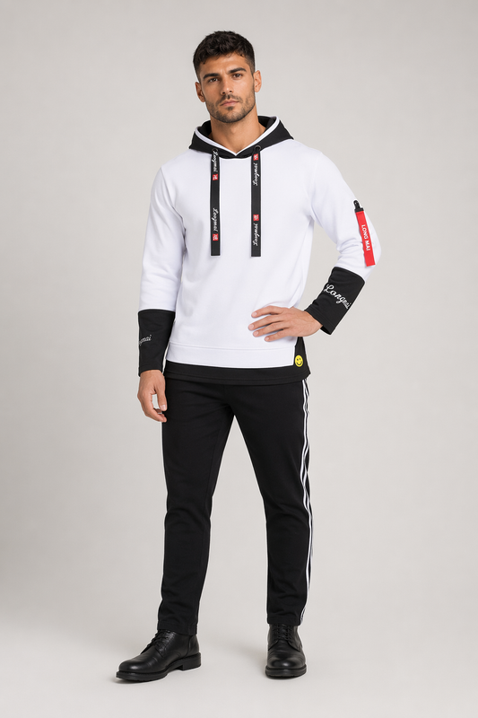 KPOP-Inspired Men's Fashion Hoodie White