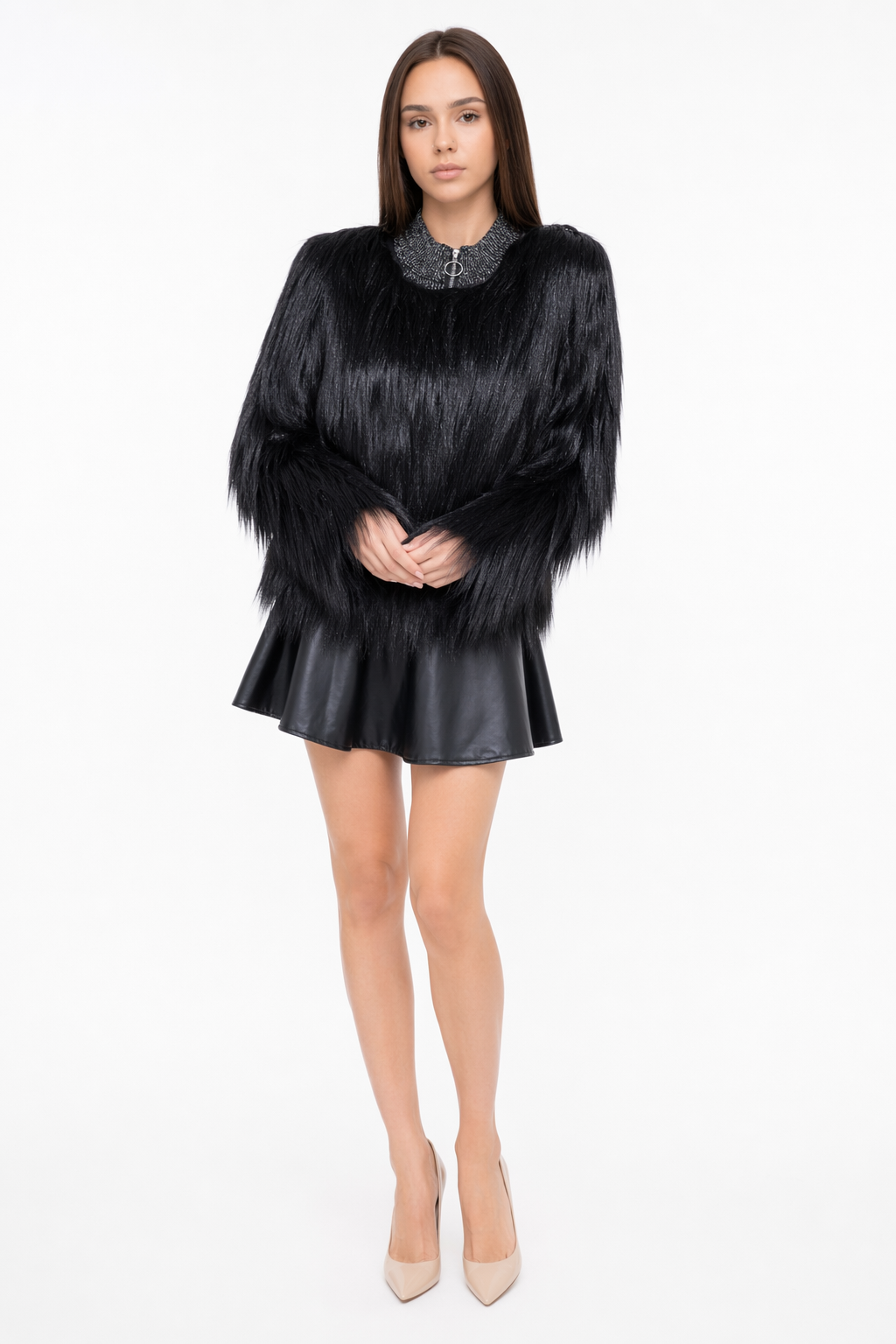 Puff Sleeve Women's Jacket Black