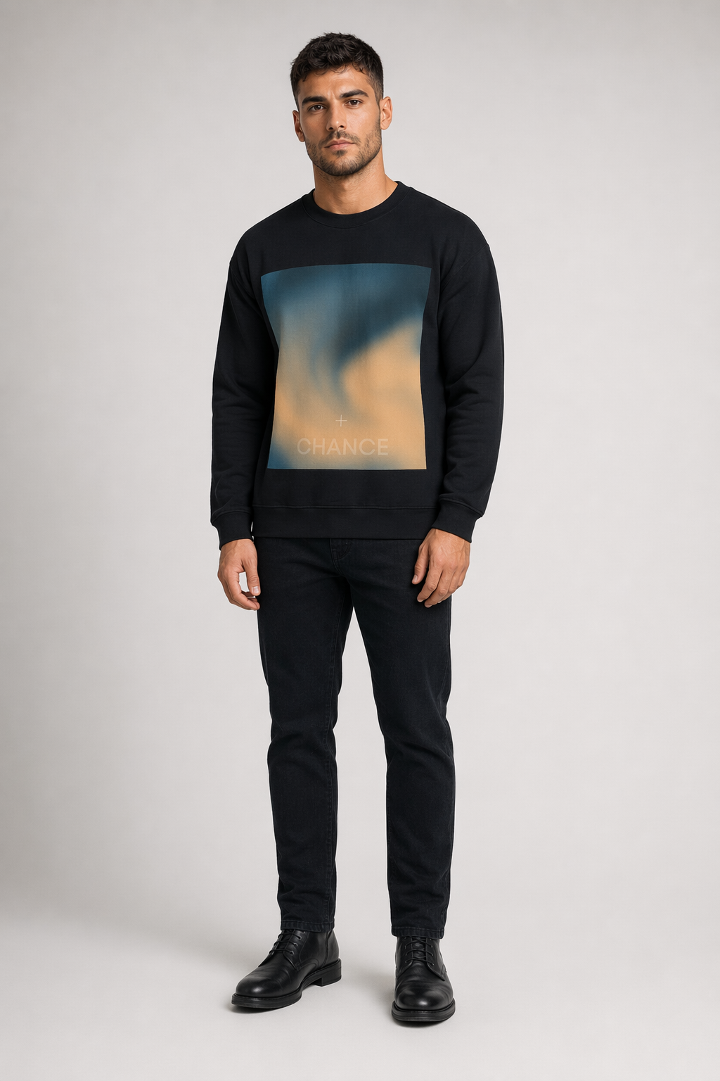 Gradient Swirl Men's Pullover Black