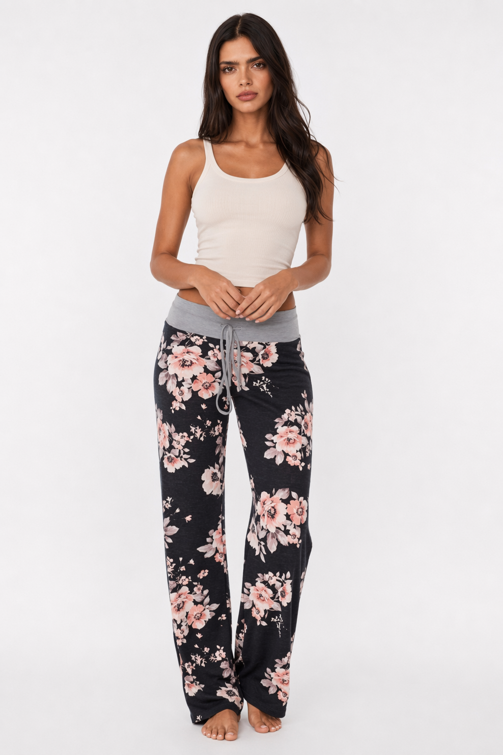 Flexible Women's Casual Trousers Dark Blue