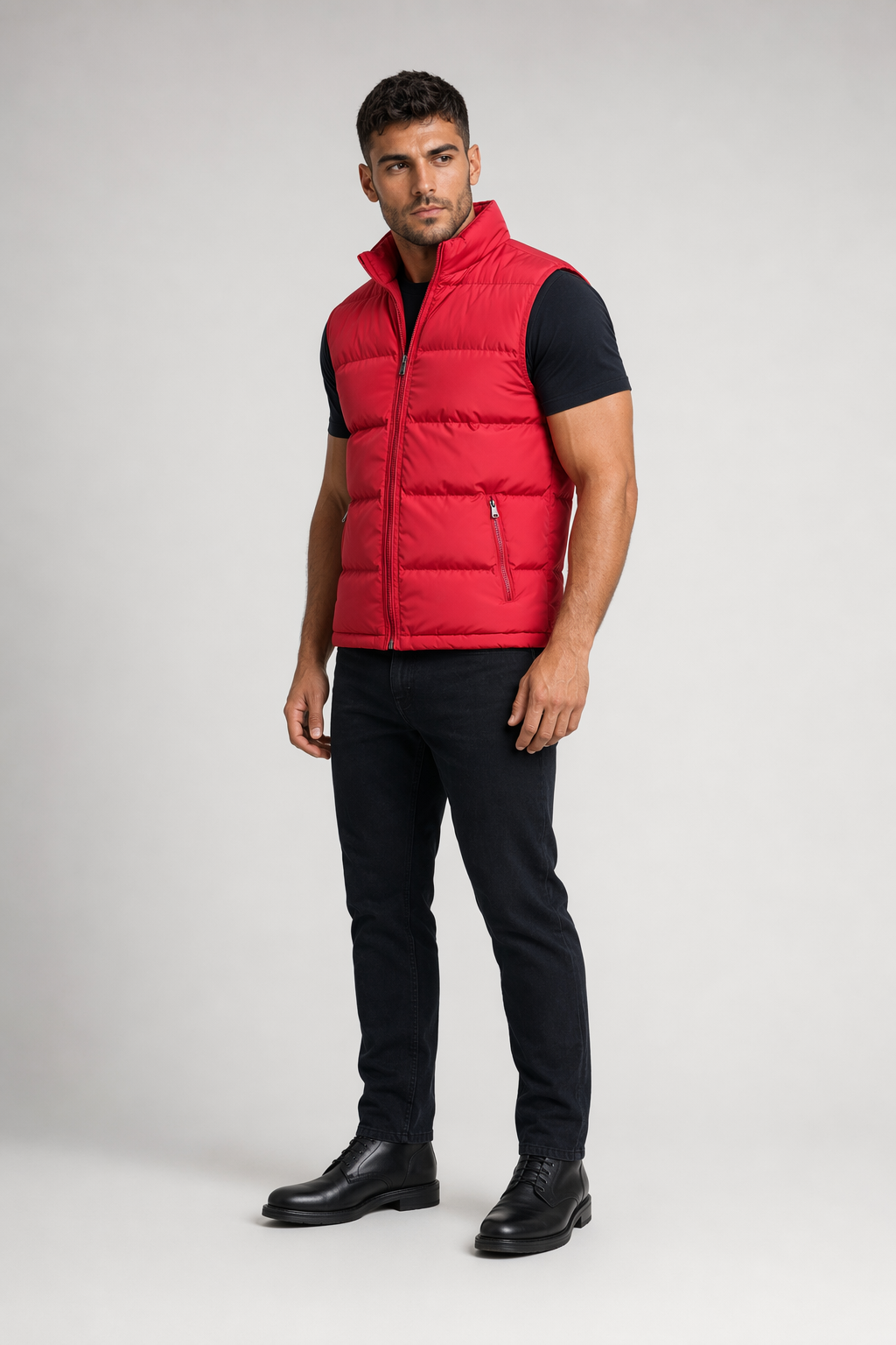 Casual Men's Insulated Sleeveless Jacket Red