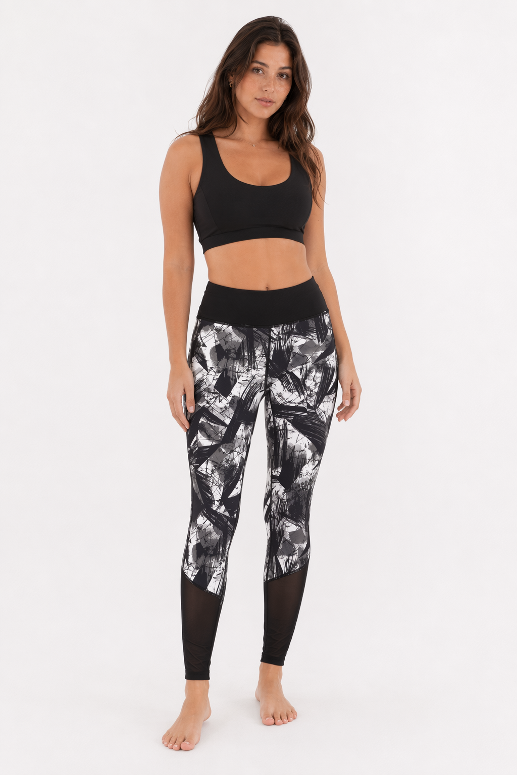 Patterned High Waist Yoga Legging: Emphasizing Core Meaning Default