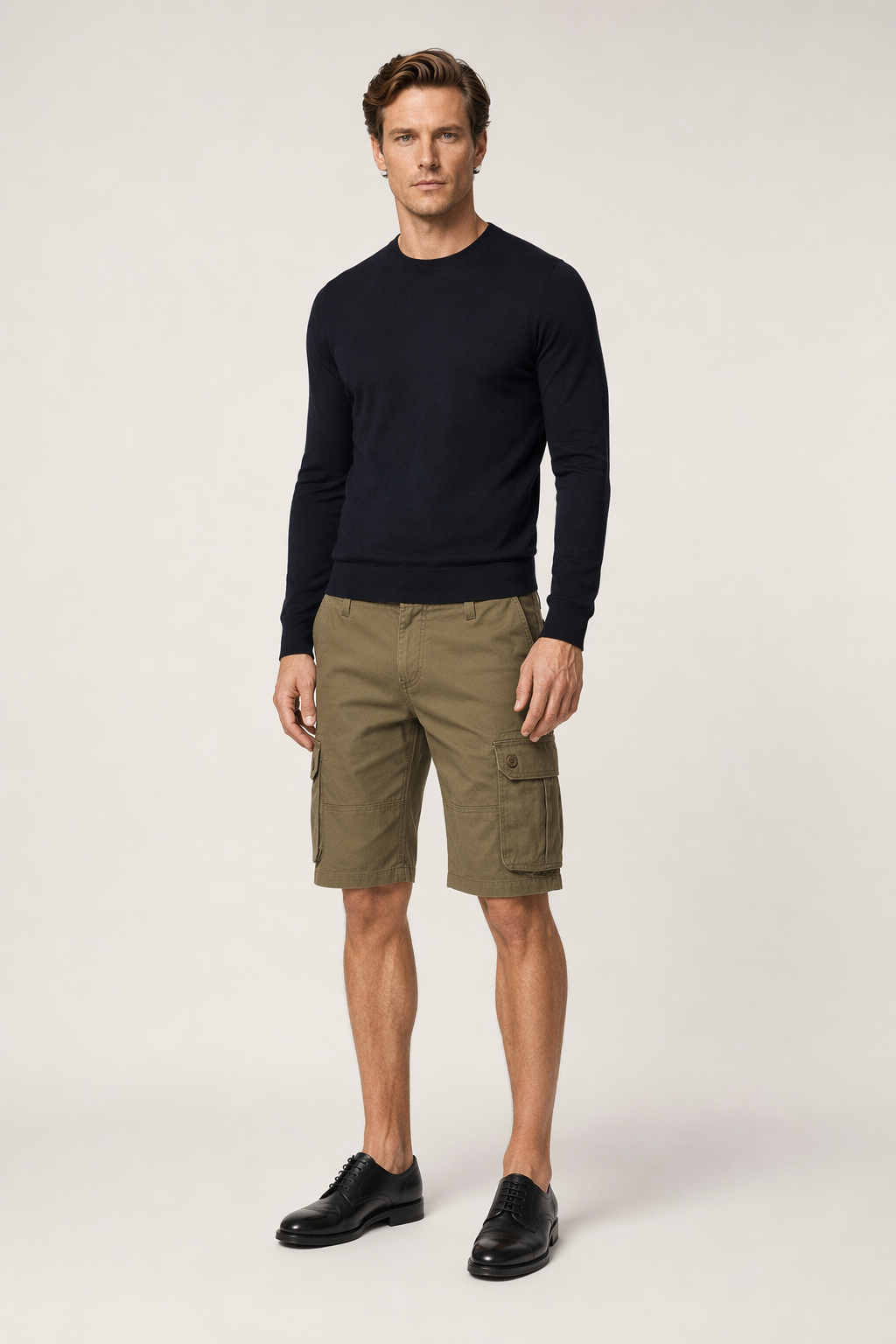 Casual Shorts with Multiple Pockets for Men Khaki