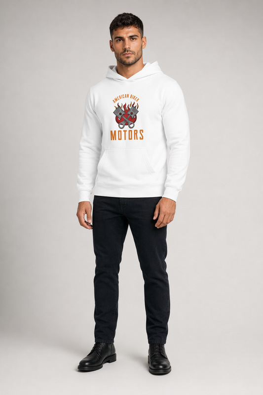Men's Engine Hoodie Sweatshirt White