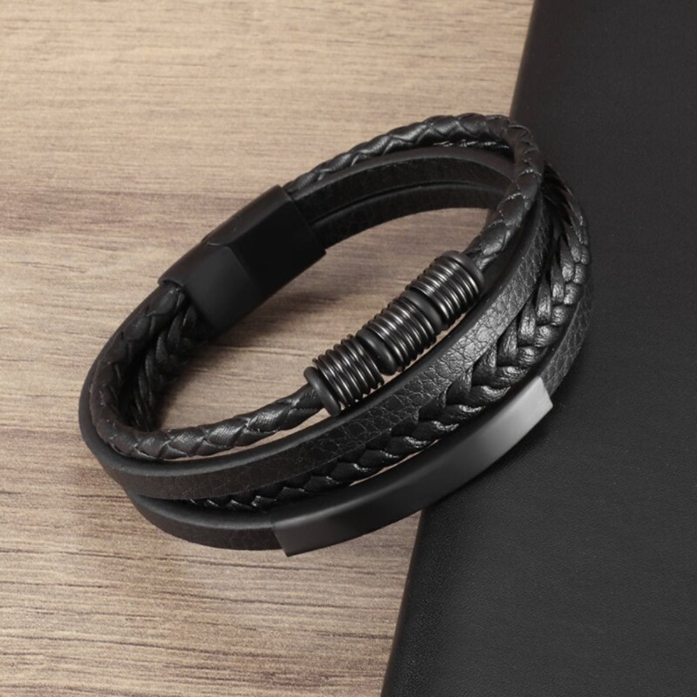Braided Charm Bracelet Made from Vegan Leather