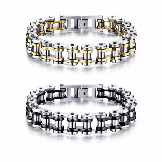 Chain Bracelet for Bicycles: silver, gold bracelets, industrial style