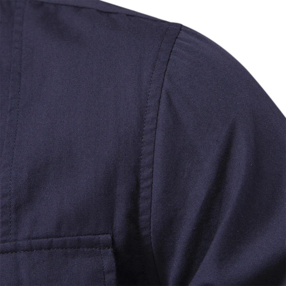 Long Sleeve Military Shirt with Dual Pockets for Men