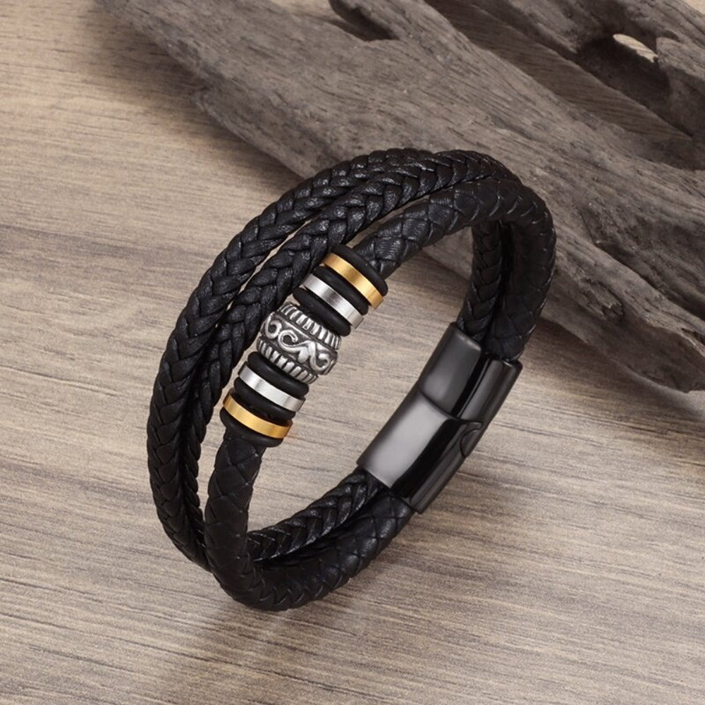 Braided Charm Bracelet Made from Vegan Leather