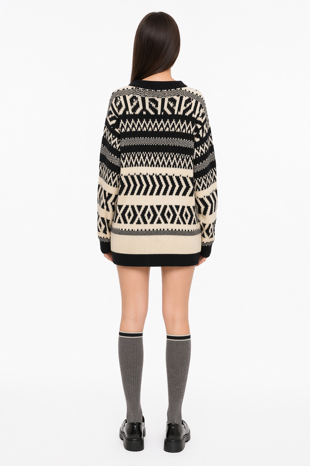 Geo Pattern Women's Round Sweater Default