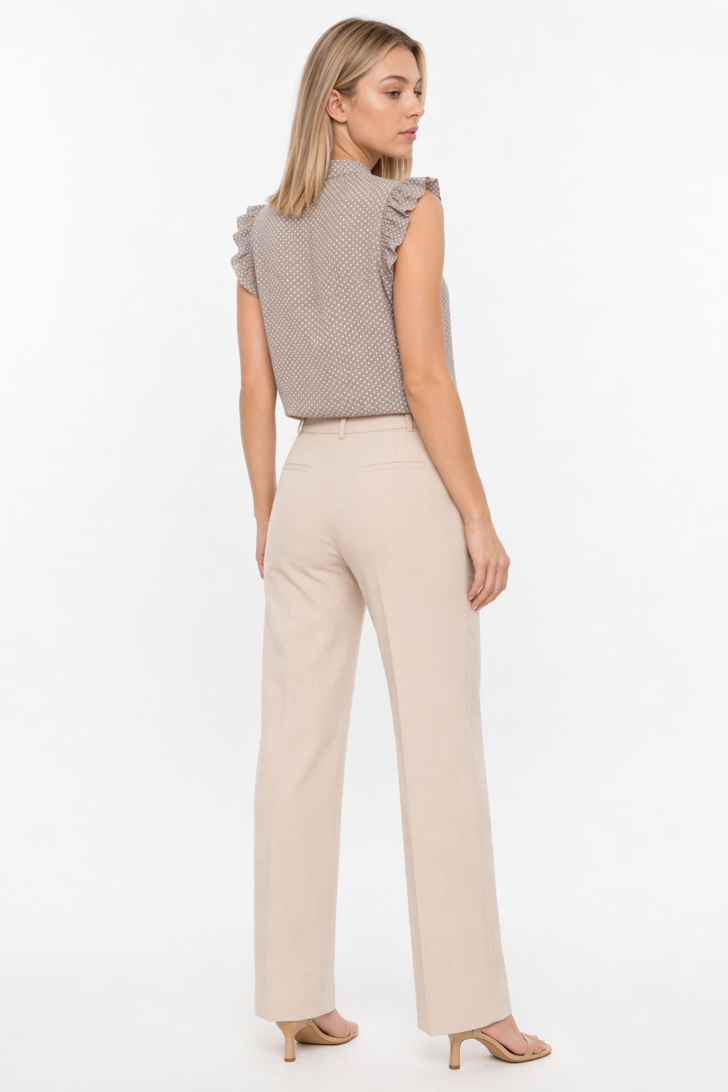 Summer Sleeveless Chiffon Top for Women Khaki