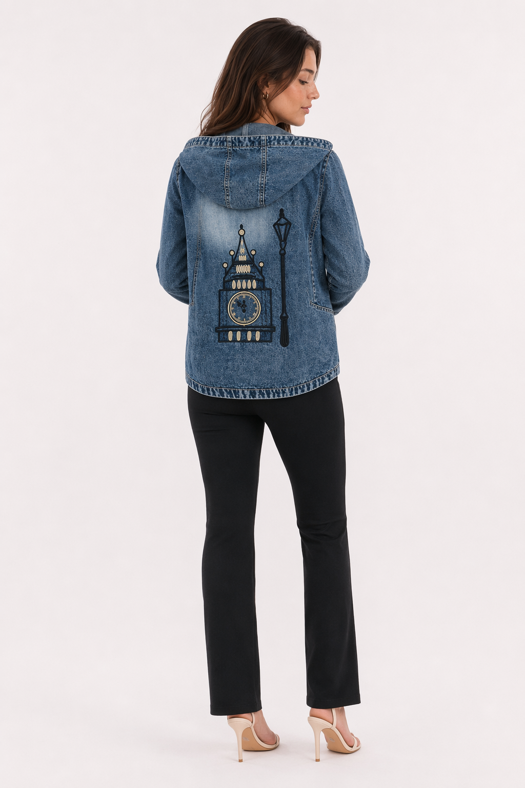 Short Denim Jacket with Hood - Women's Fashion Statement Piece Default